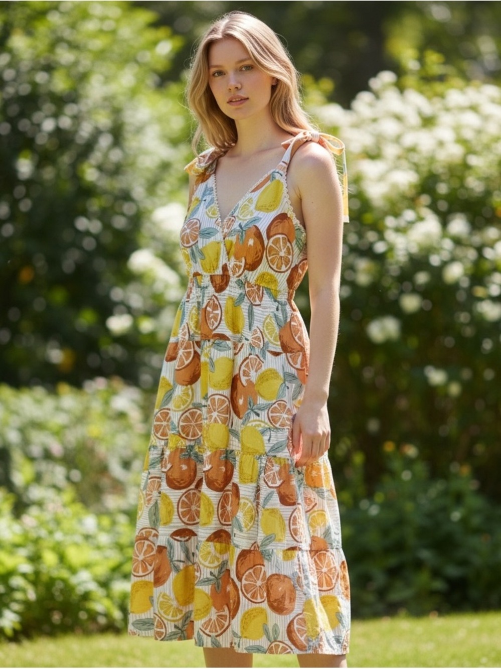 PINCH Citrus Print mid-length Dress